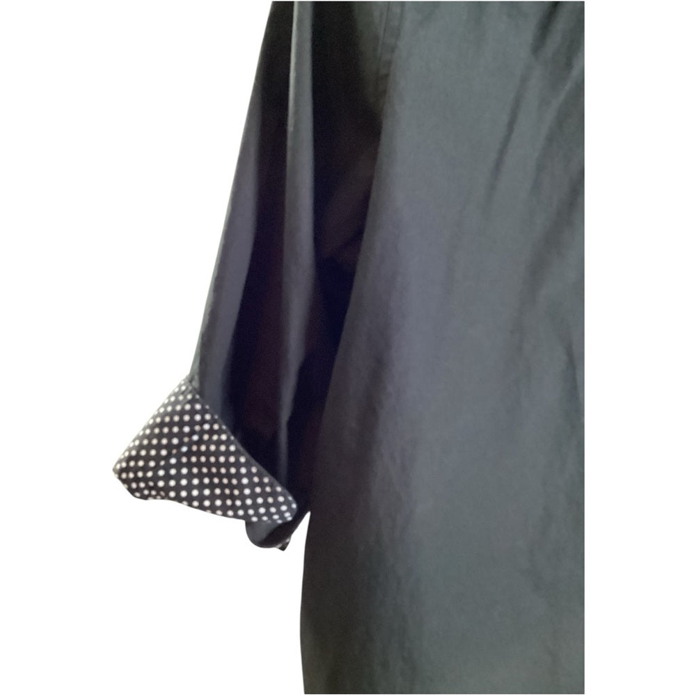 Ralph Lauren Black Button-Down Shirt with Polka Dot Accents, Plus Size 2X
