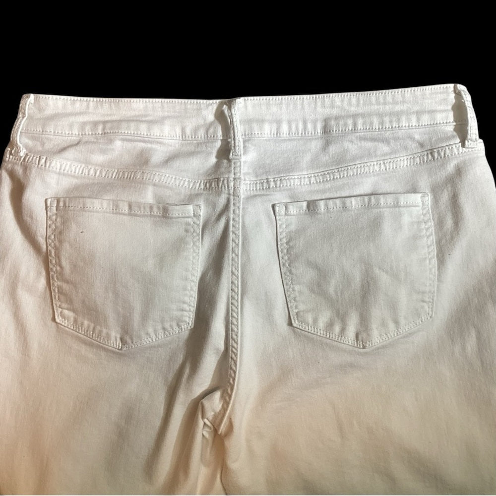Nine West Women's Straight Leg Jeans in Cream, Plus Size 18