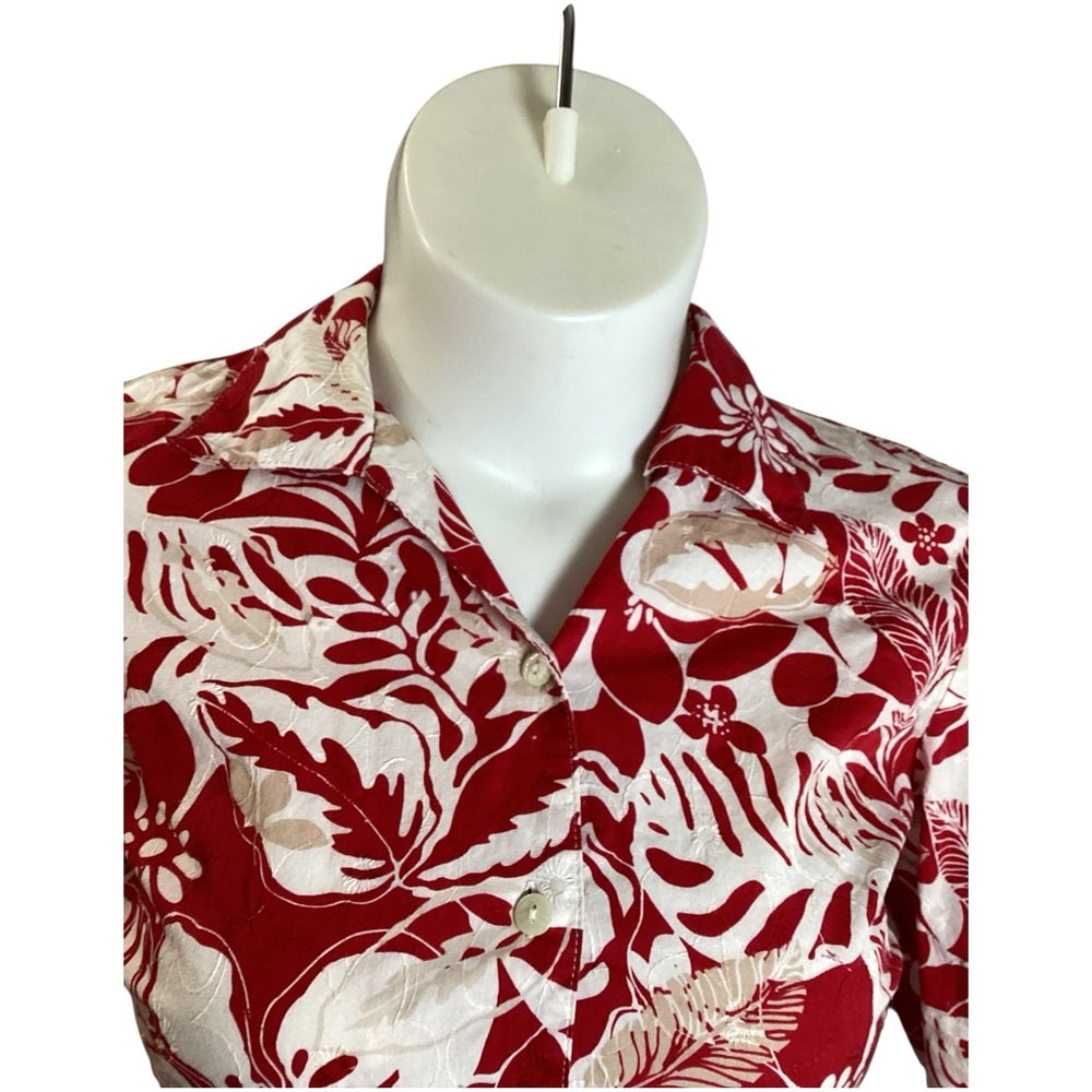 Kim Rogers Red and White floral, Plus Size 18W (2X)