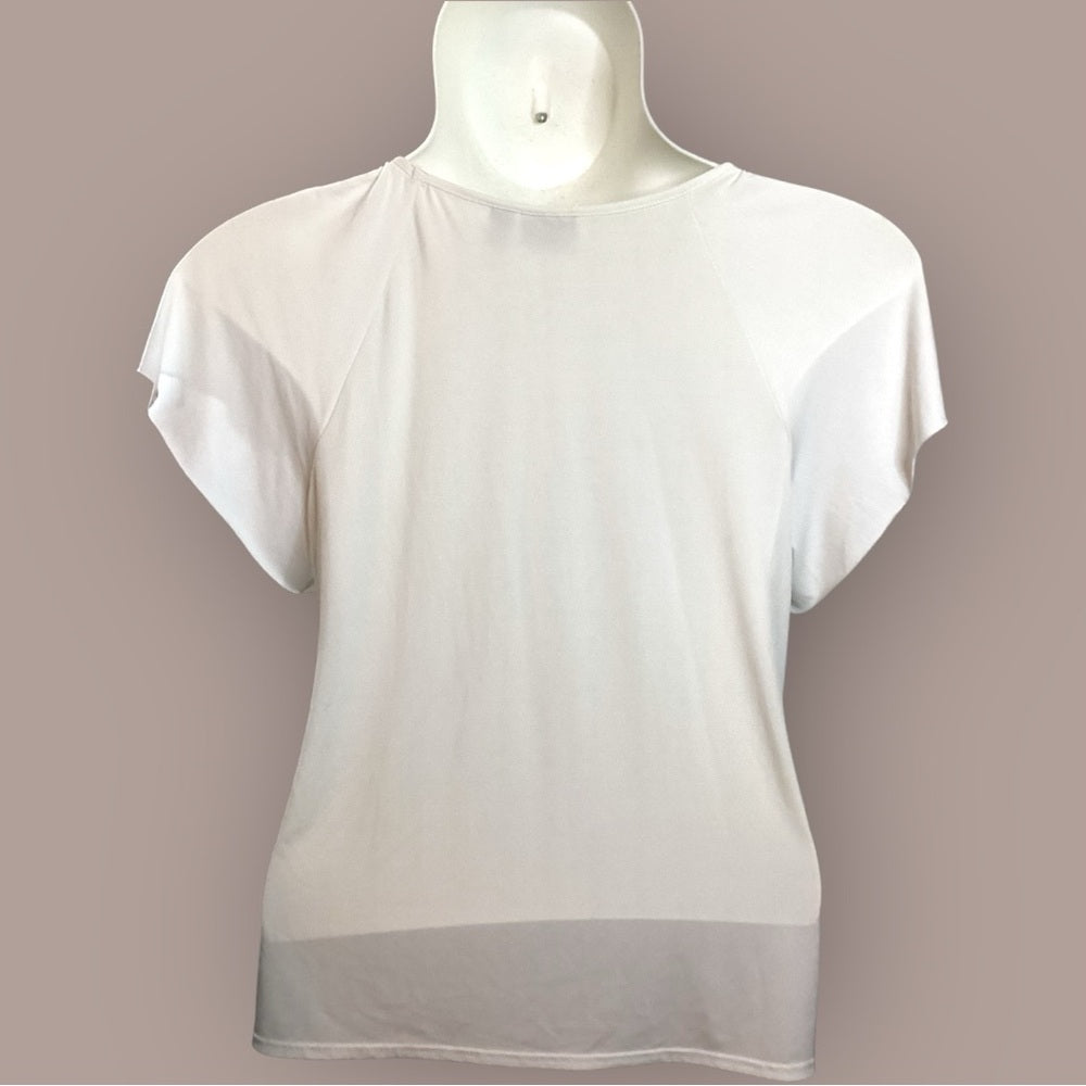 Kim Rogers White Layered Ruffle Blouse, Plus Size 2X