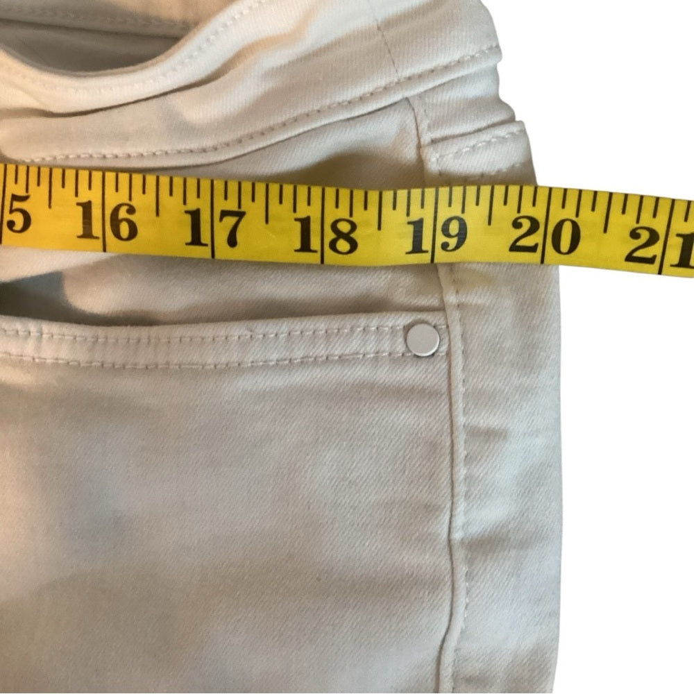 Nine West Women's Straight Leg Jeans in Cream, Plus Size 18
