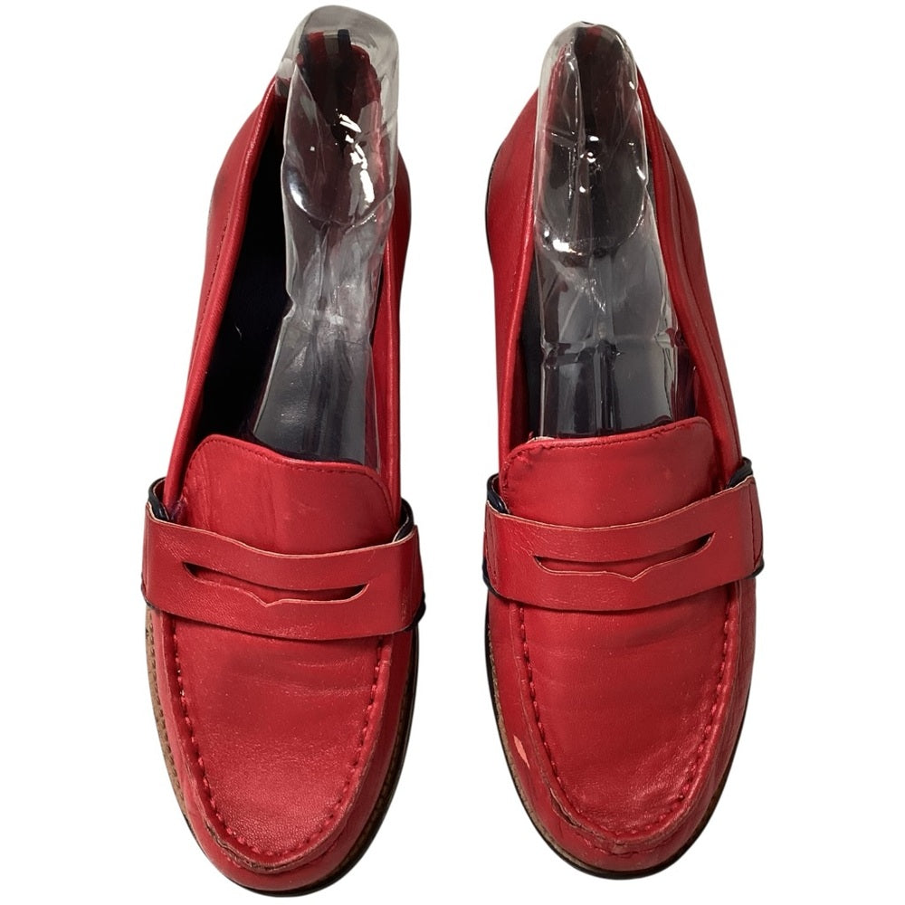 Tommy Hilfiger Red Leather Flats