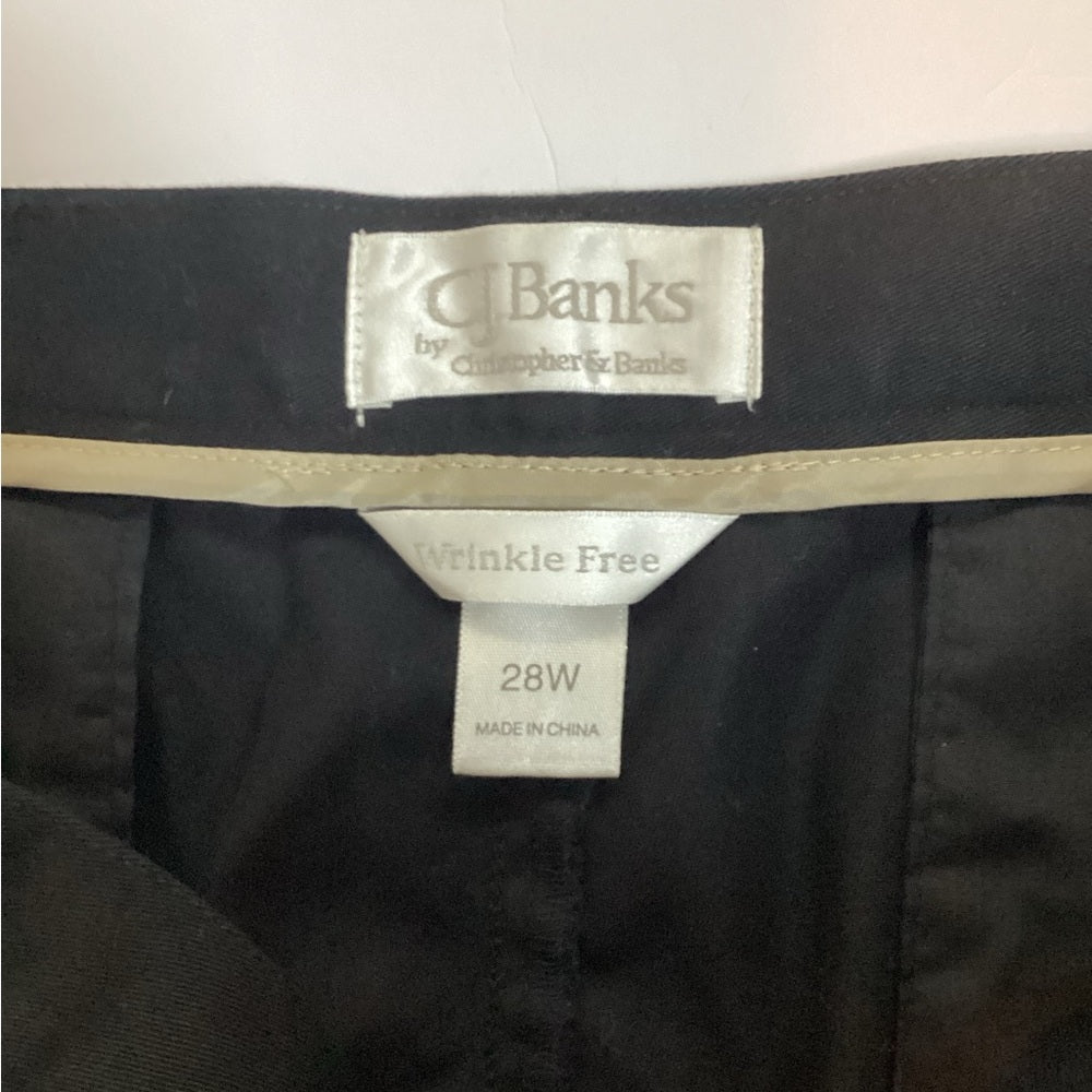 CJ Banks Classic Black Straight Leg Pants, Plus Size 28W
