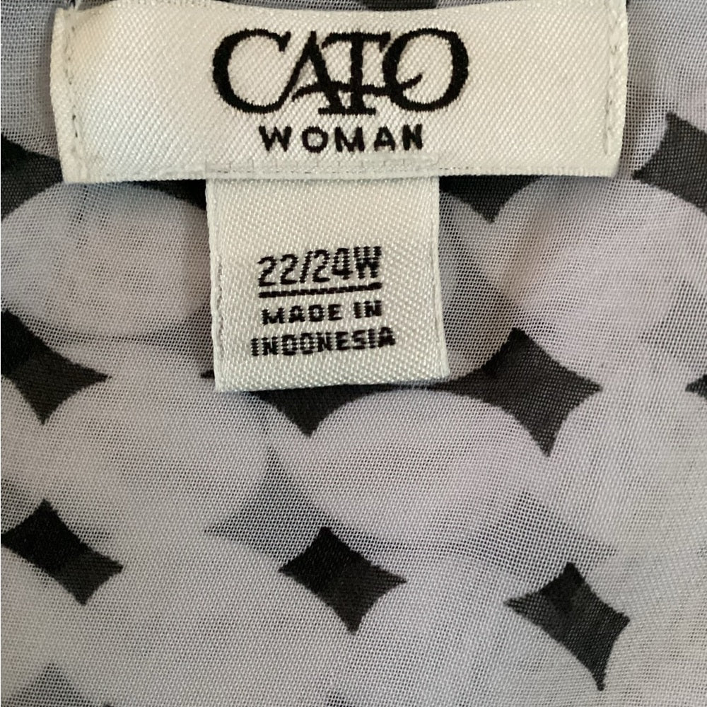 Cato Monochrome Patterned Tank Top, Plus Size 22/24, 3X