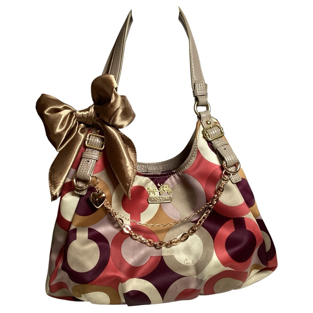 Coach Coral and Gold Shoulder Bag Set