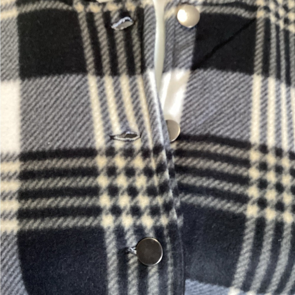 Plaid Black and White Women's Jacket, Plus Size 1X