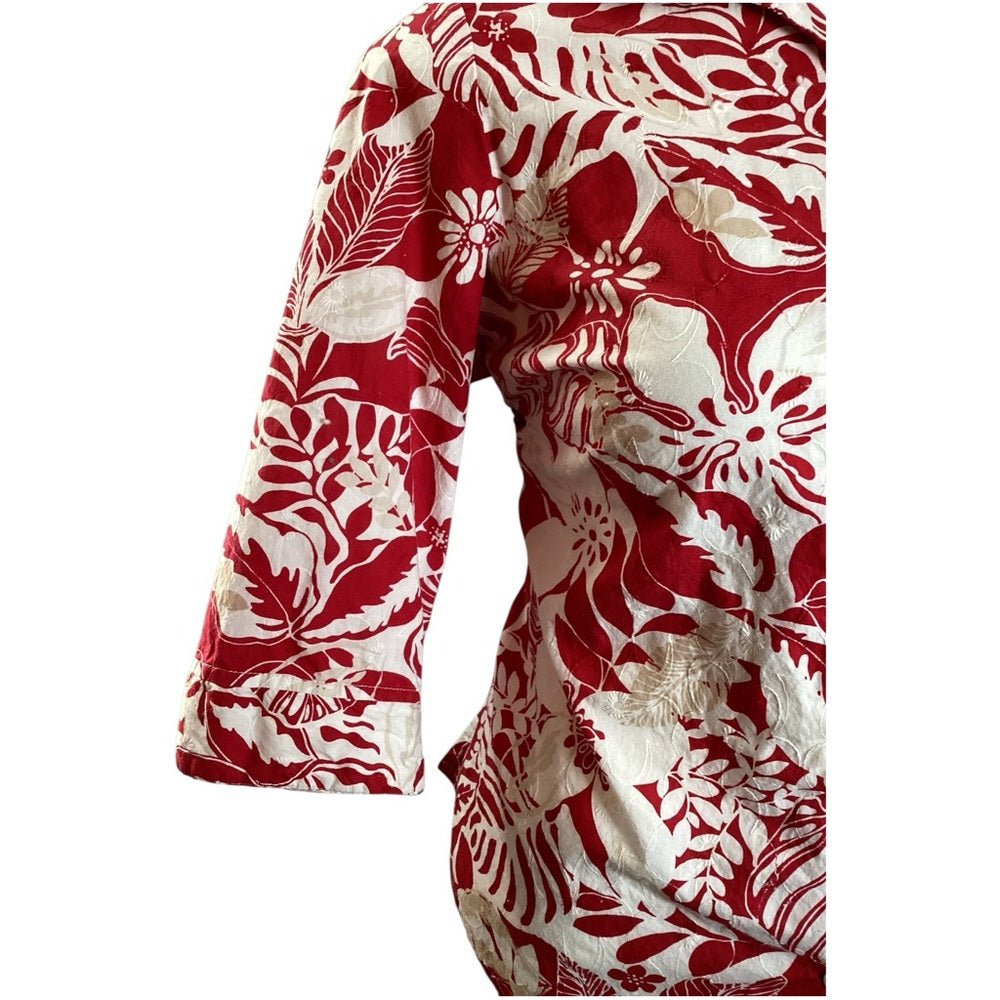 Kim Rogers Red and White floral, Plus Size 18W (2X)