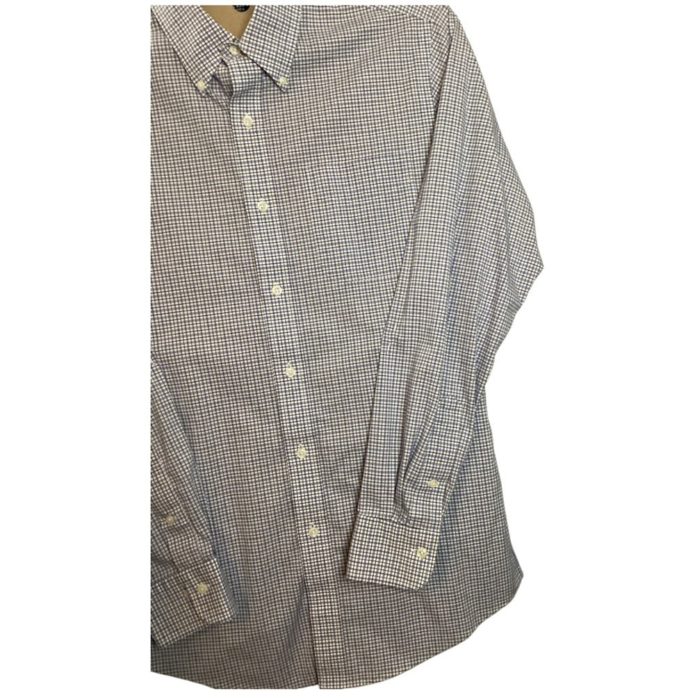 Ralph Lauren Men's Checkered Button-Down Shirt, 15.5 Neck 34/35, Slim Fit