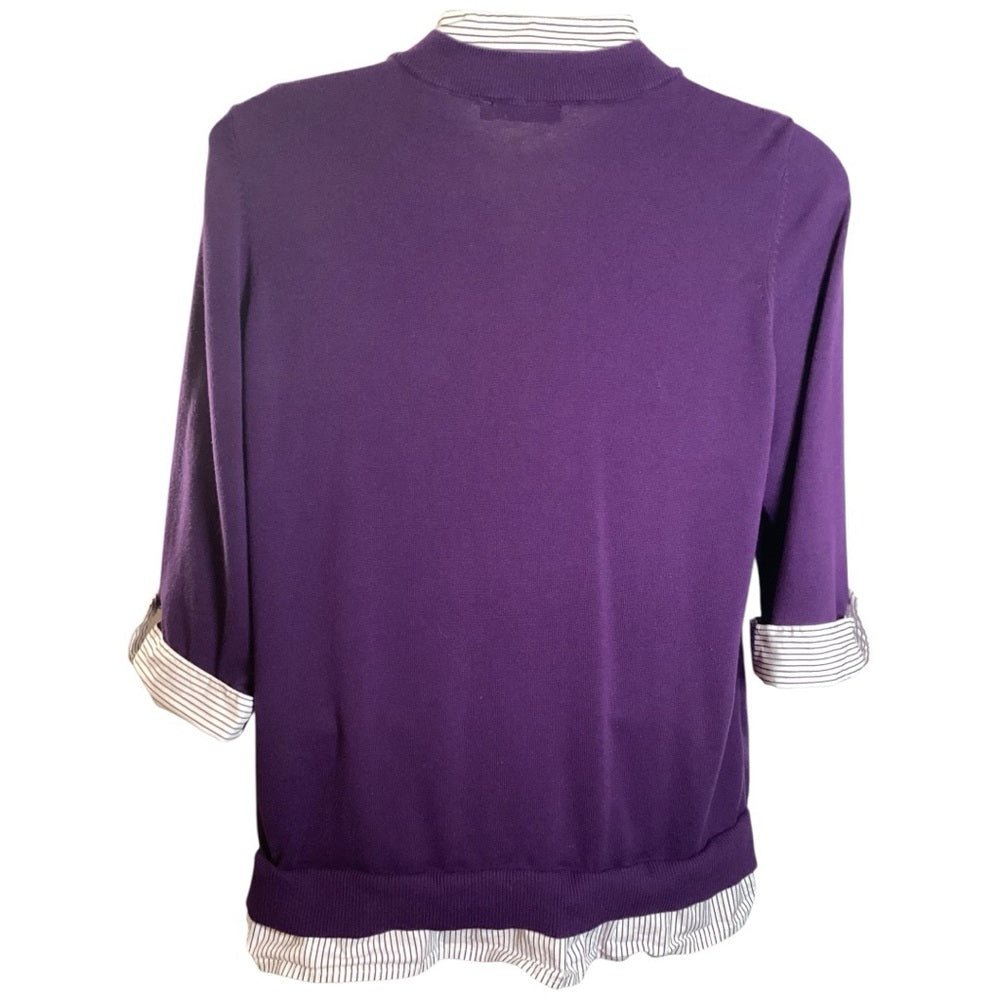 Elementz Purple and White Striped Ensemble, Plus Size 2X