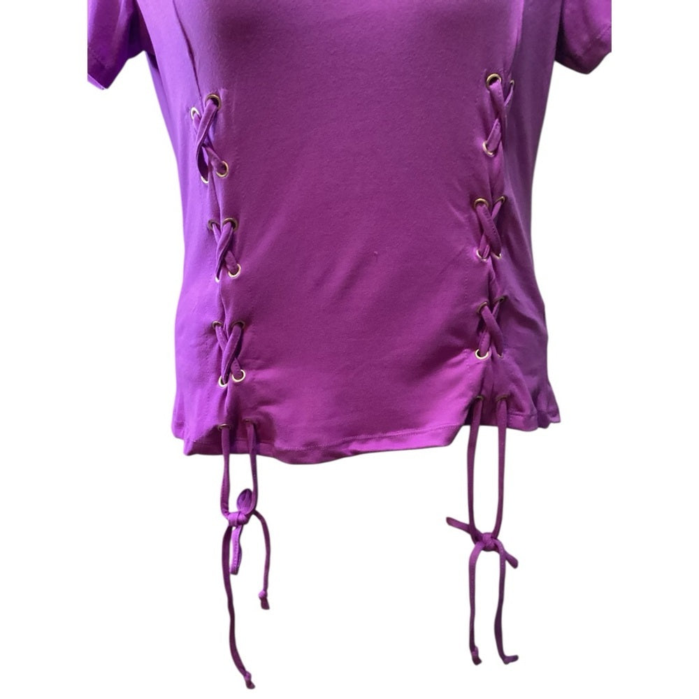 Plus Size. Vibrant Purple Short Sleeve Top, 4X