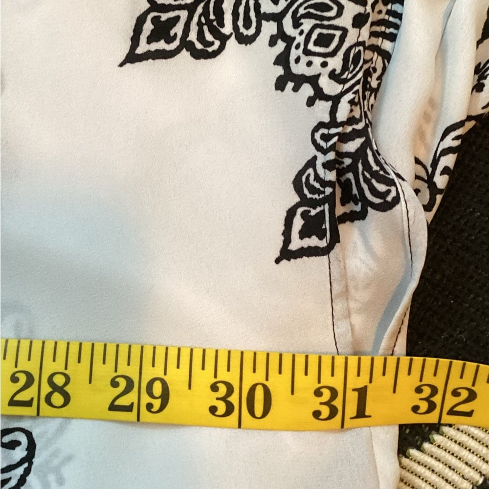 Catherines Elegant Black and White Patterned Blouse, Flawy, Plus Size 3X