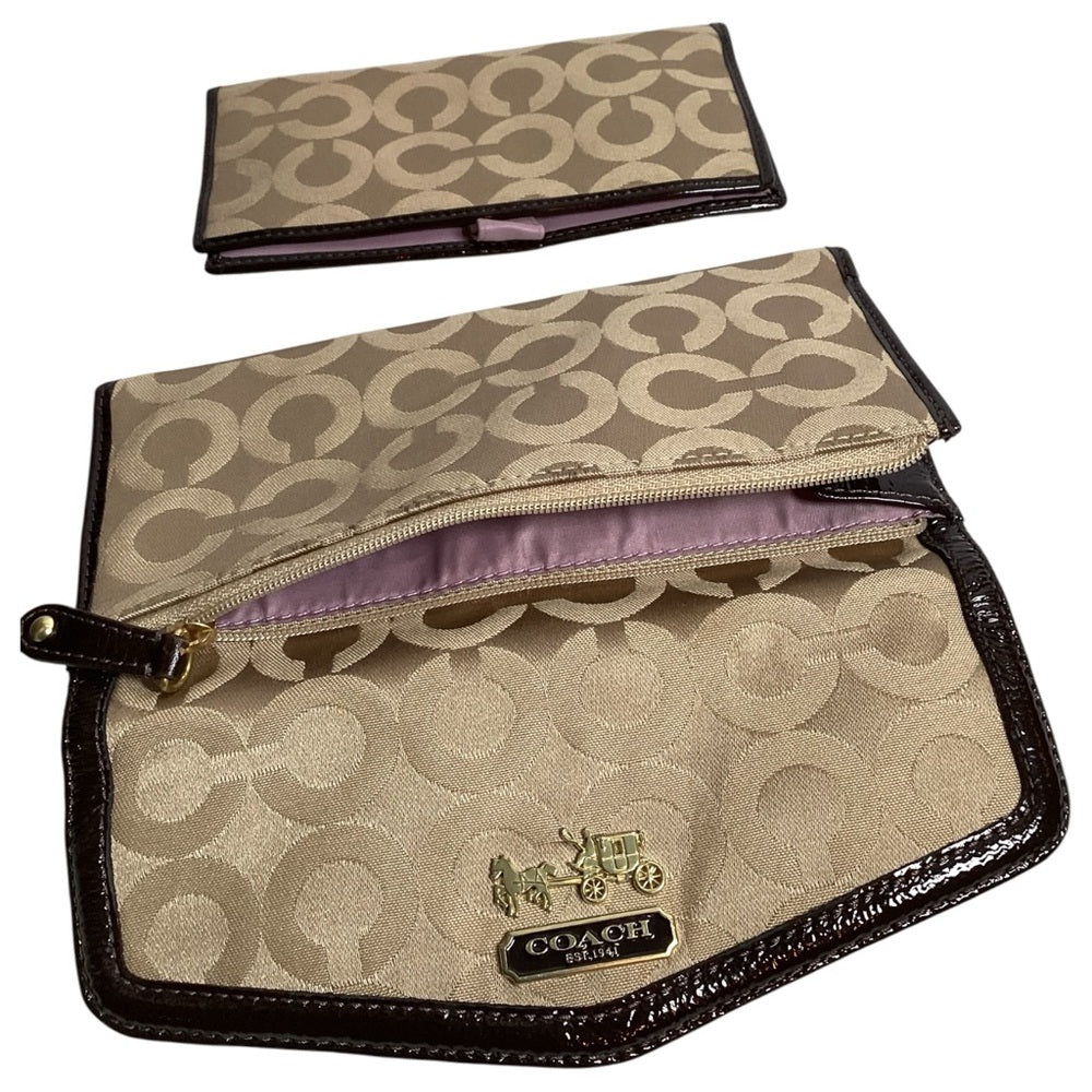Coach Coral and Gold Shoulder Bag Set