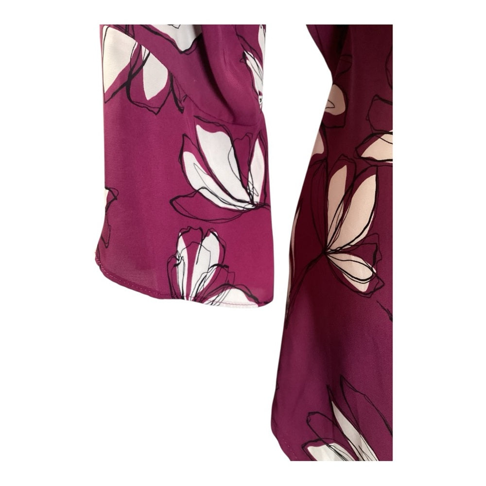 41 Hawthorn Purple Fitted 3/4 Sleeve Blouse, Plus Size 2X Resale