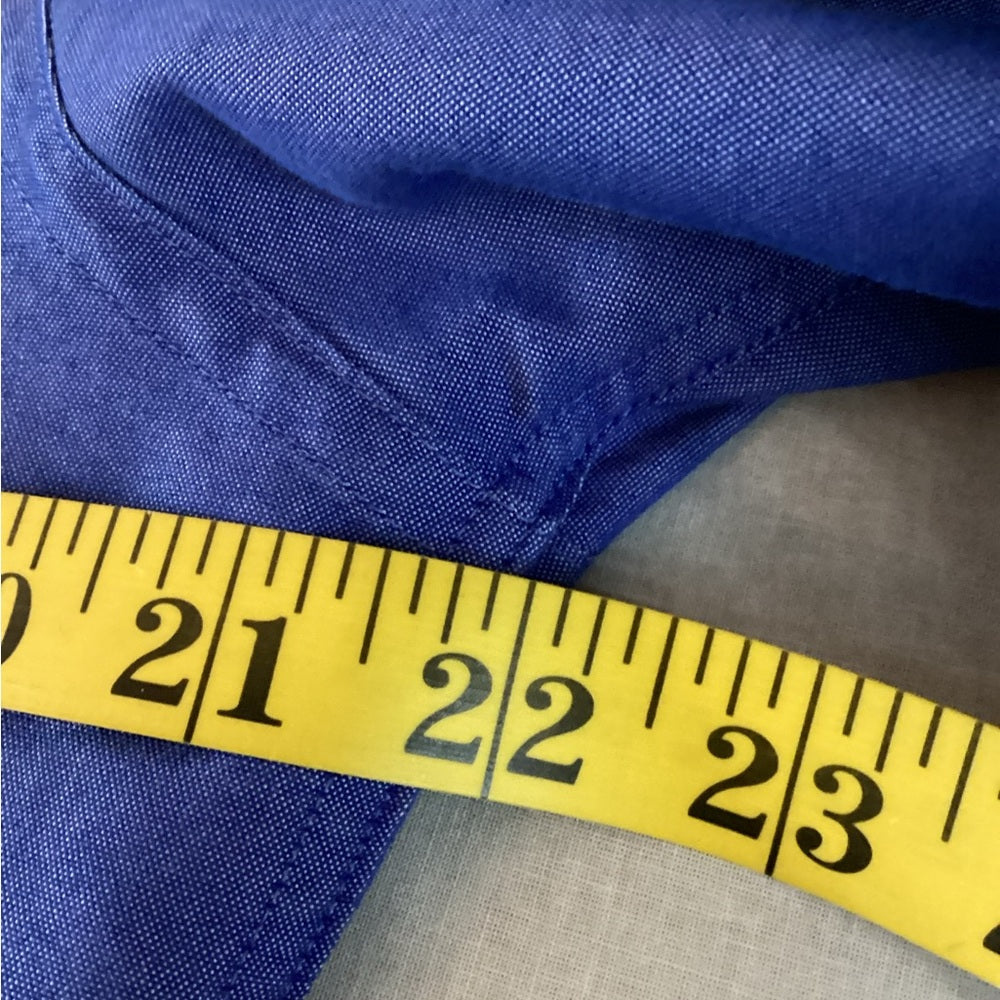 Express Vibrant Blue Casual Button-Down Shirt, Size Medium Fitted