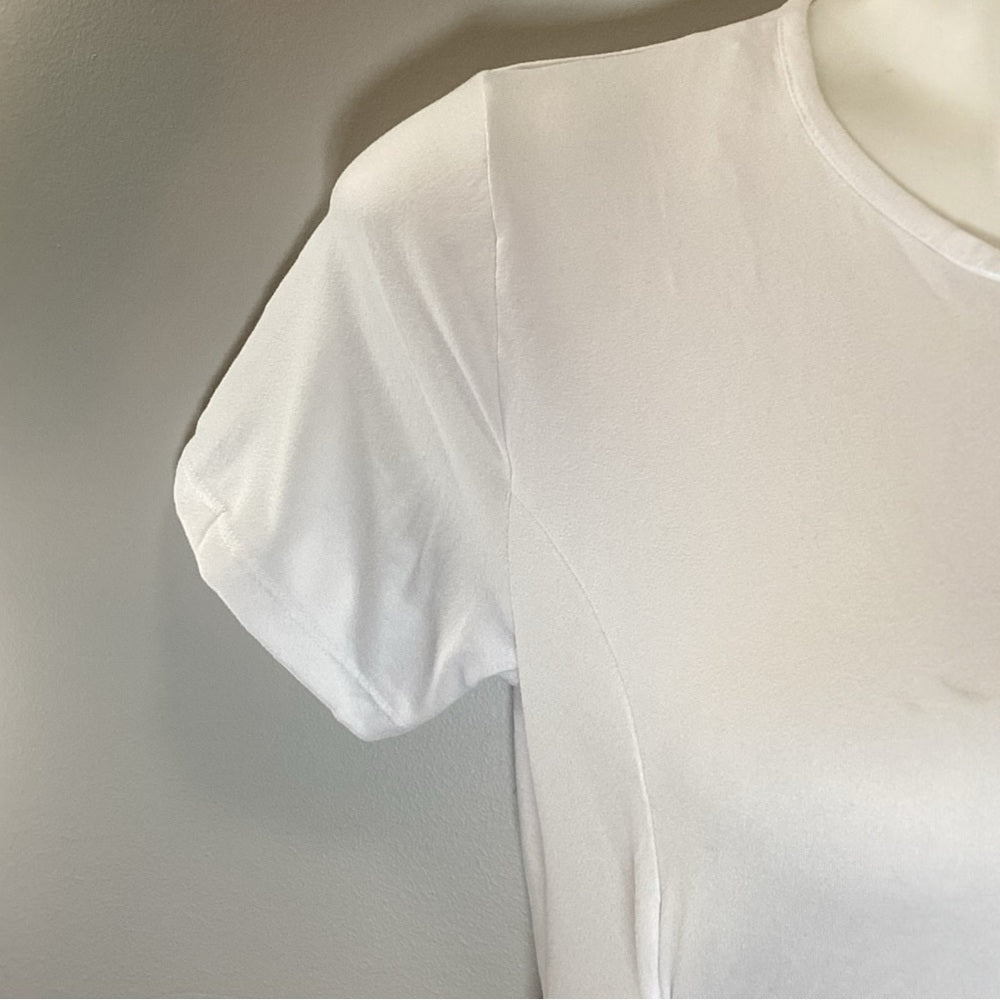 Plus Size, White Fitted Short Sleeve Tie Front T-Shirt, Size 3X