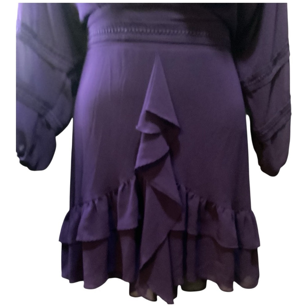 City Chic Deep Purple Ruffle Robe Plus Size 18 (1X)