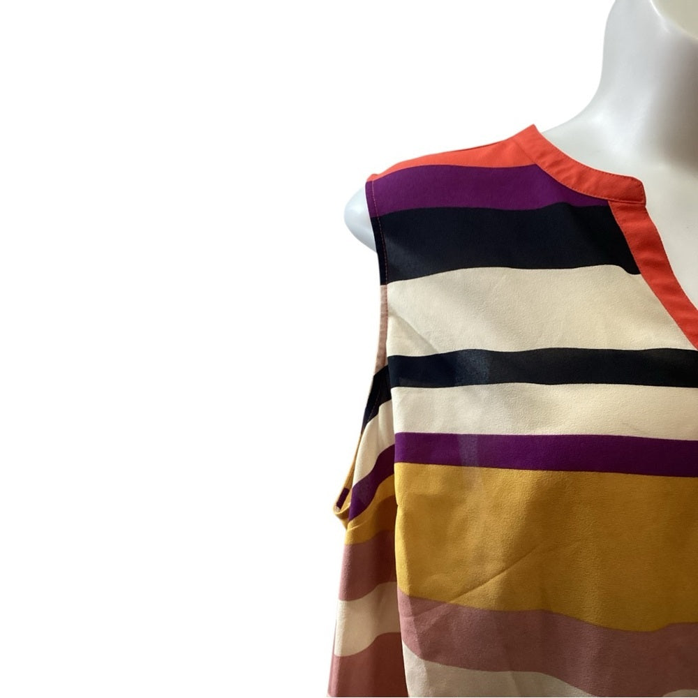 Plus Size, Liz Claiborne Red and Black Sleeveless Blouse Relaxed Fit, 3X