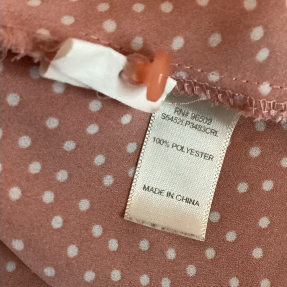 Elegant Pink Tie-Front Blouse, Size 3X