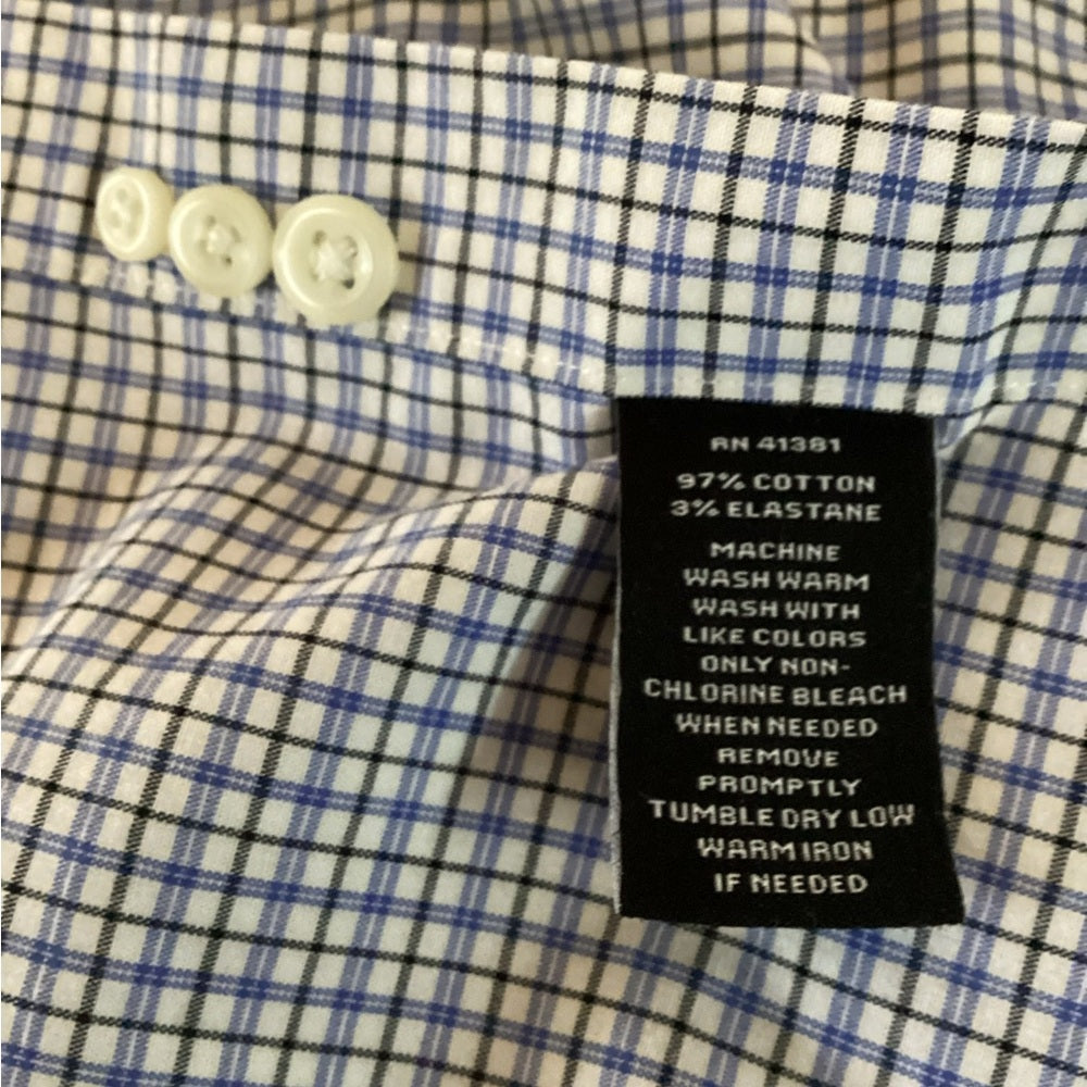 Ralph Lauren Men's Checkered Button-Down Shirt, 15.5 Neck 34/35, Slim Fit