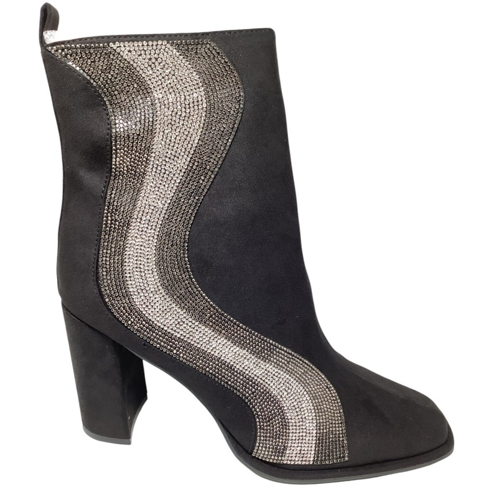 Rouge Helium Black and Silver Heeled Boots  Size 12