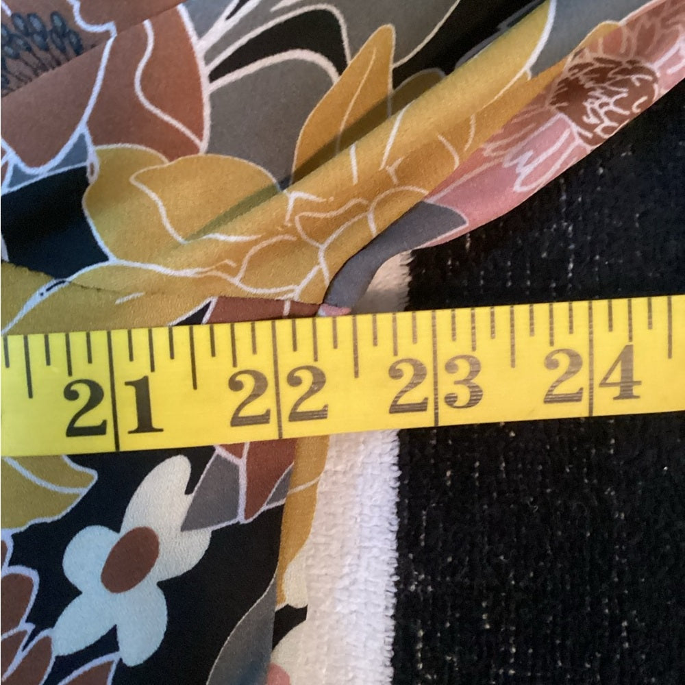 Elegant Floral Blouse - Pink, Brown, Yellow Plus Size 1X