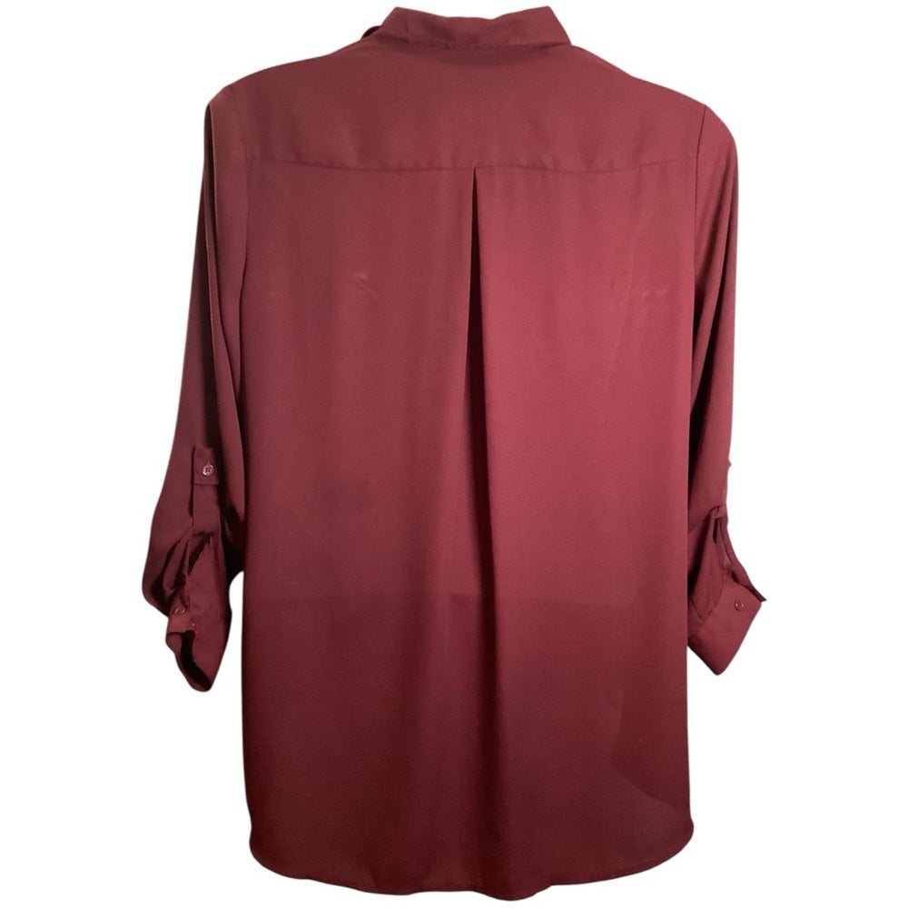Cato Maroon Layered Blouse, Plus Size 18/20 (2X)