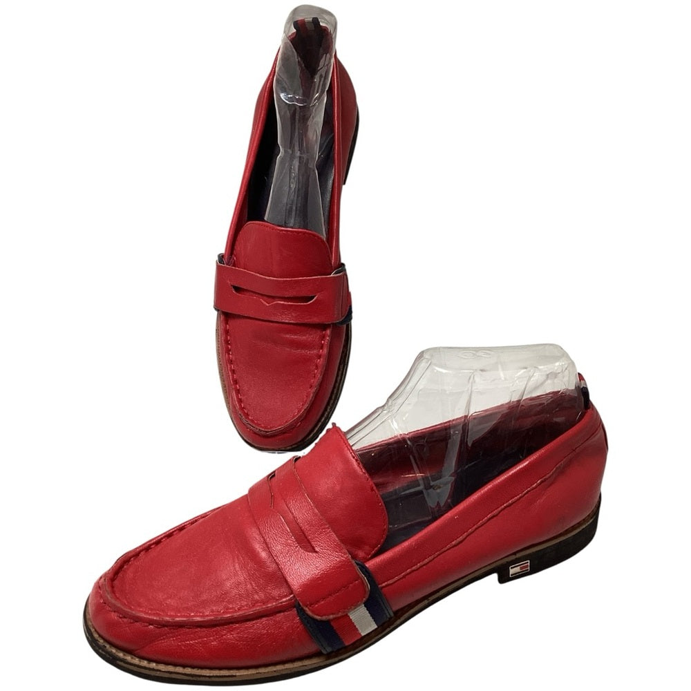 Tommy Hilfiger Red Leather Flats