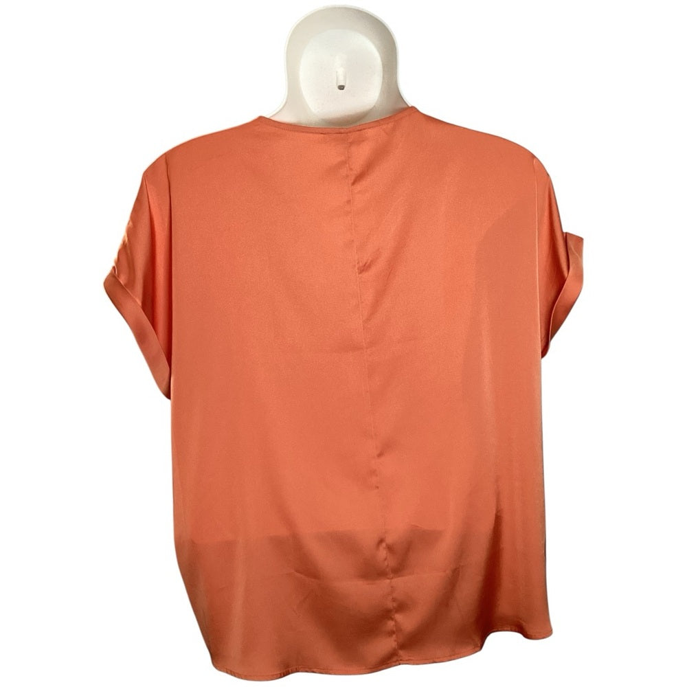 Gant Tangerine Satin V-Neck Blouse, Plus Size 2X