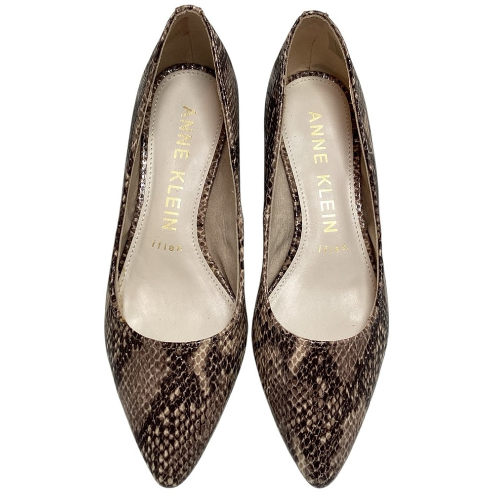 Anne Klein Snake Print Heels - Brown