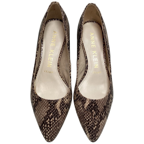 Anne Klein Snake Print Heels - Brown