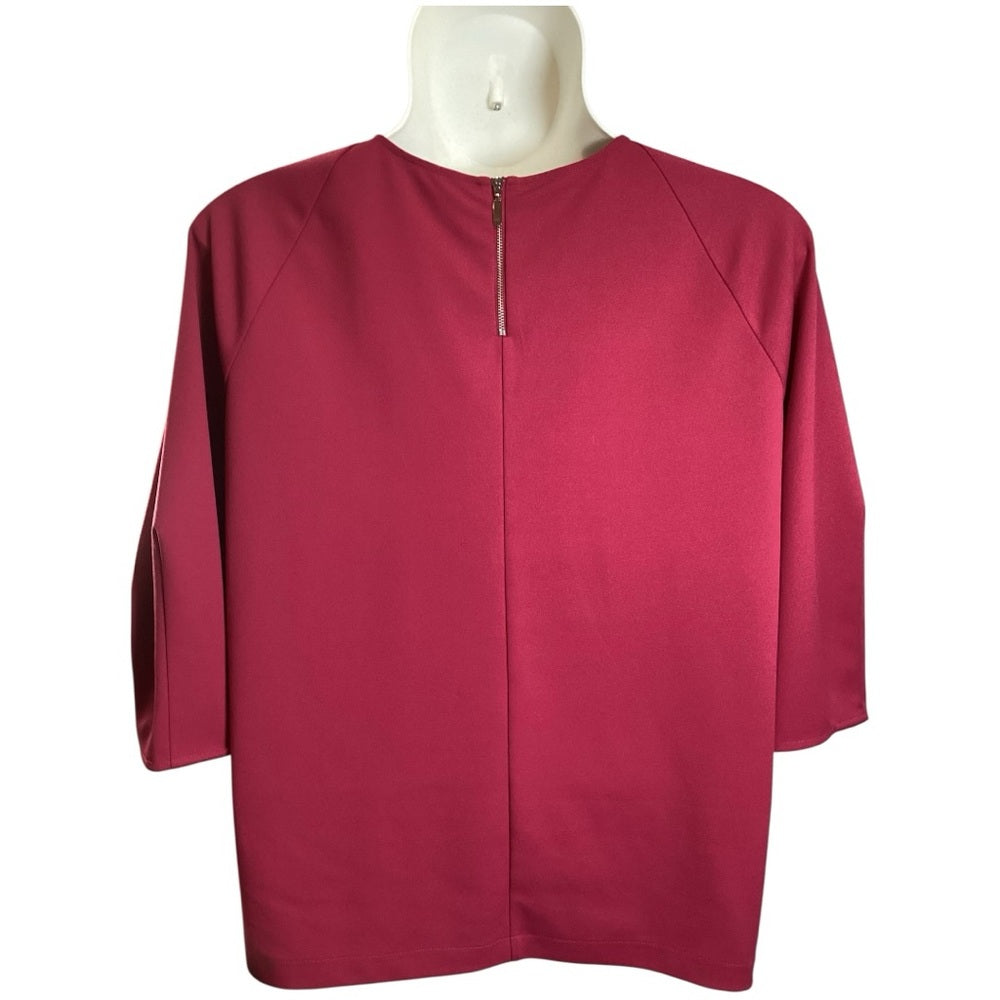 Ann Taylor Rich Red Long Sleeve Top, Plus Size 2X