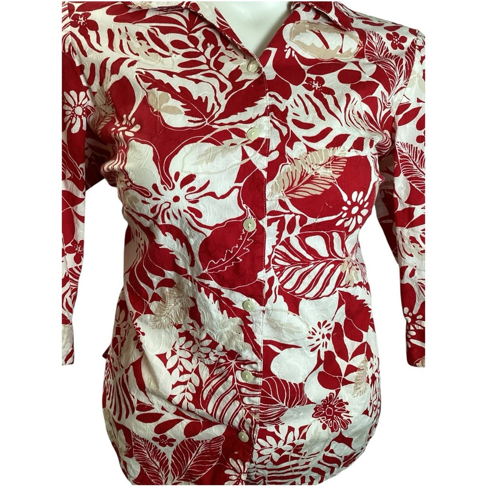 Kim Rogers Red and White floral, Plus Size 18W (2X)
