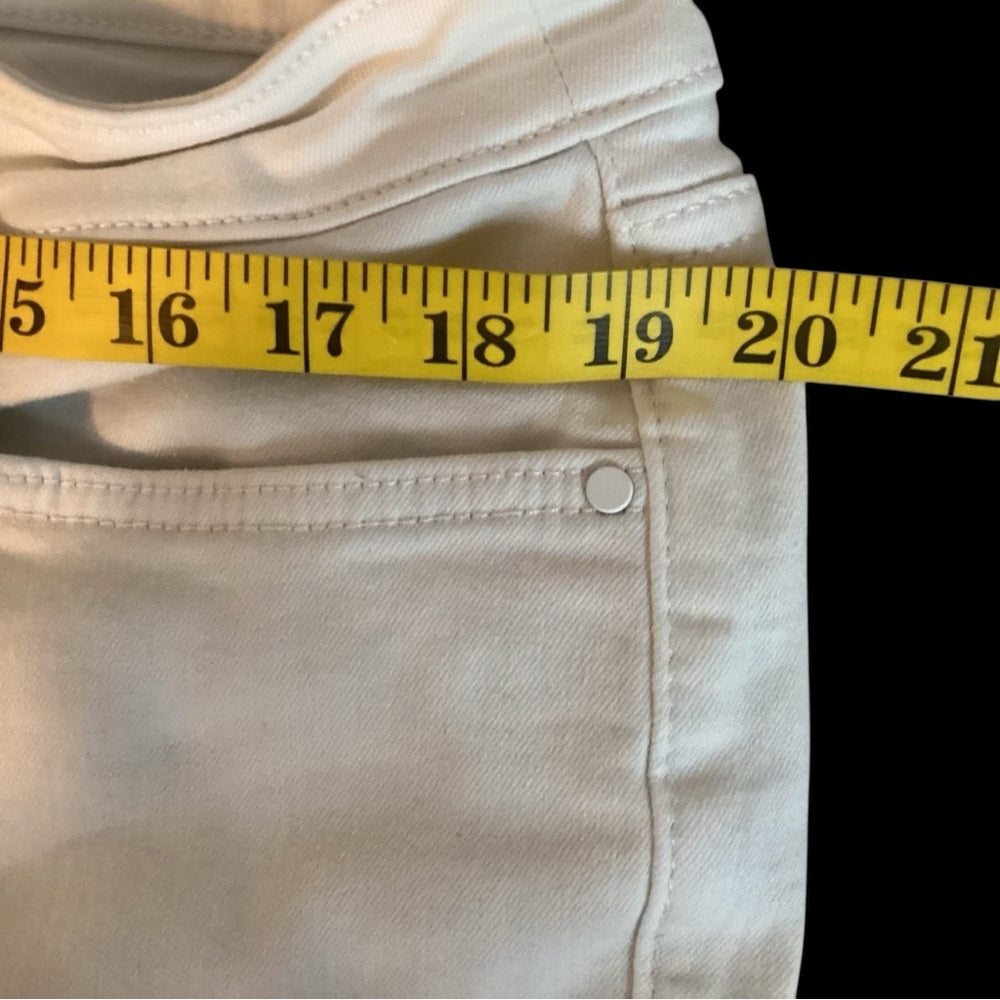 Nine West Women's Straight Leg Jeans in Cream, Plus Size 18
