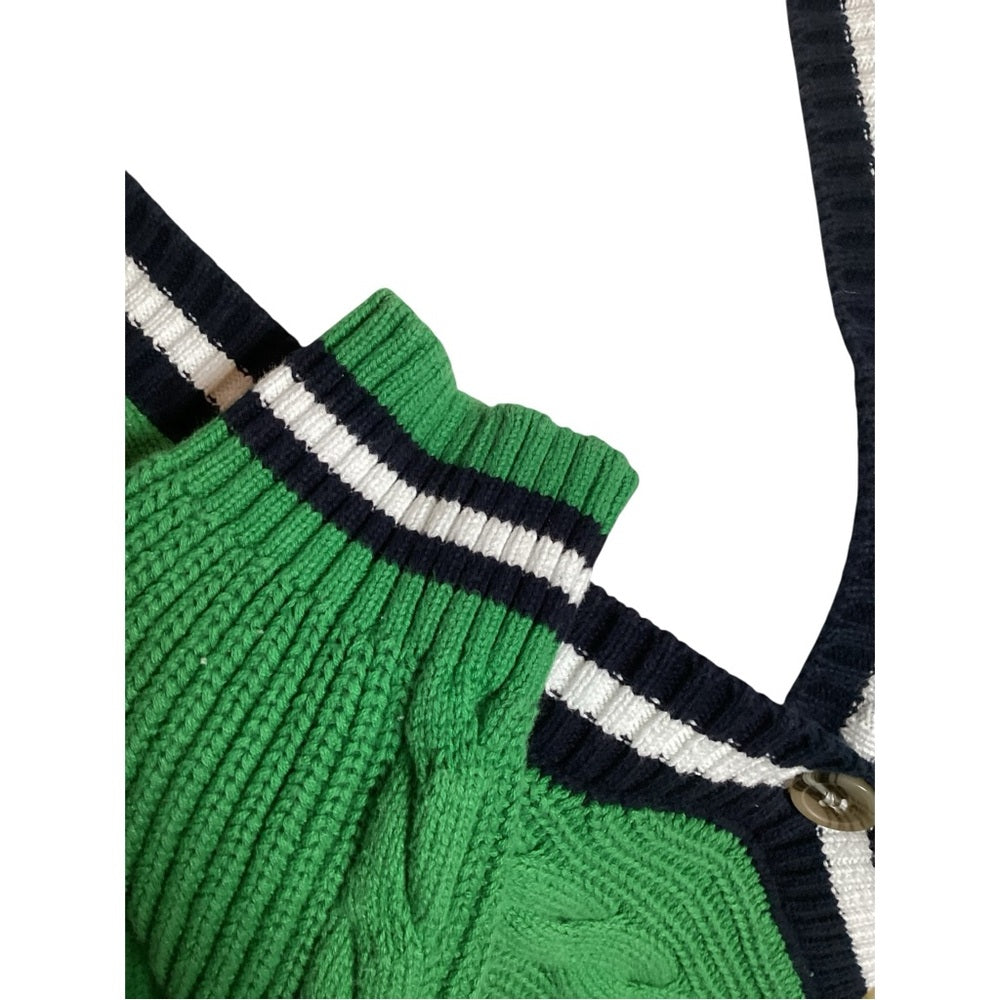 Forever 21 Green Cable Knit Cropped Cardigan, Plus Size XL