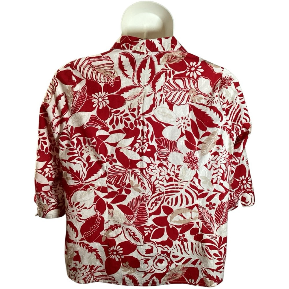 Kim Rogers Red and White floral, Plus Size 18W (2X)