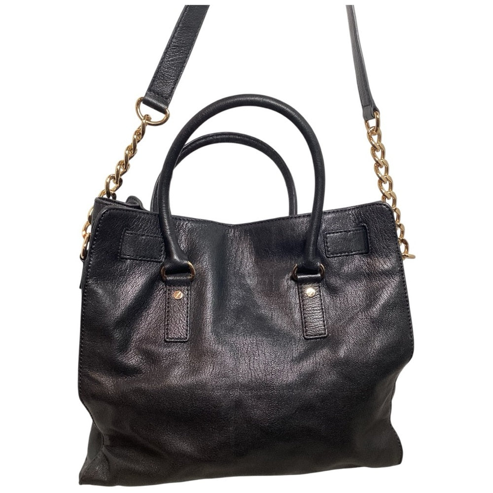 Michael Kors Black Shoulder Bag with Gold Chain and Polka Dot Bow