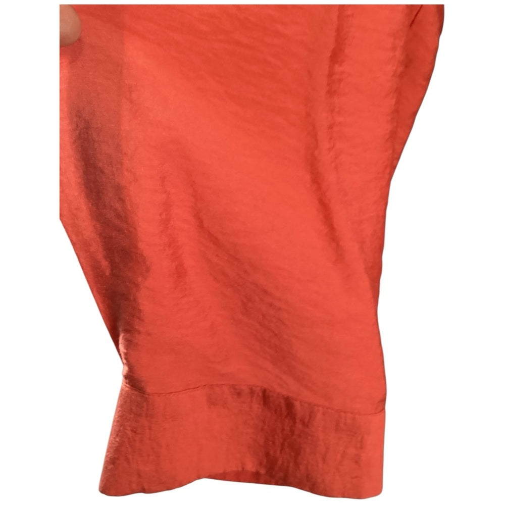 dressbarn Women's Bold Coral Button-Down Shirt Plus Size 3X