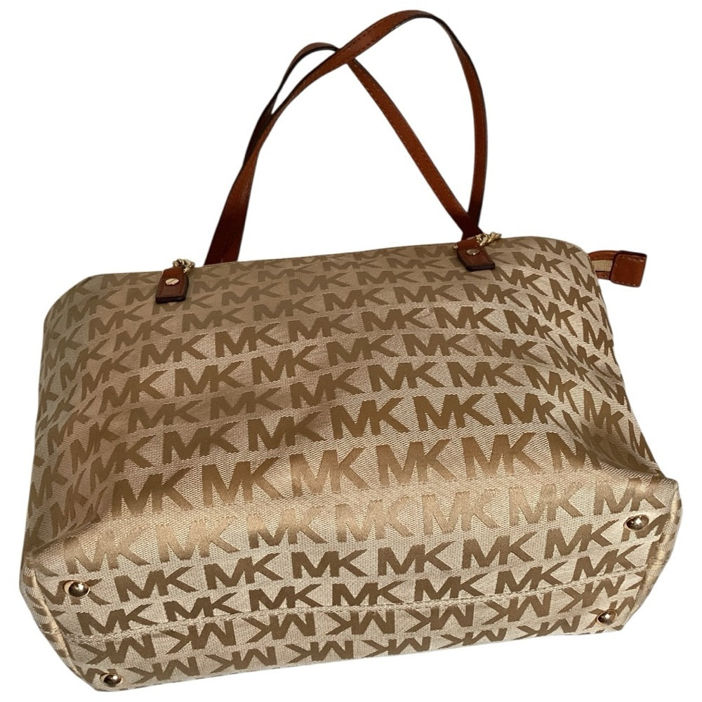 Michael Kors Beige Signature Tote with Pouch, Preloved