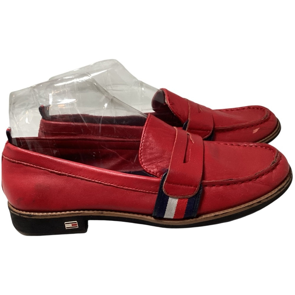 Tommy Hilfiger Red Leather Flats
