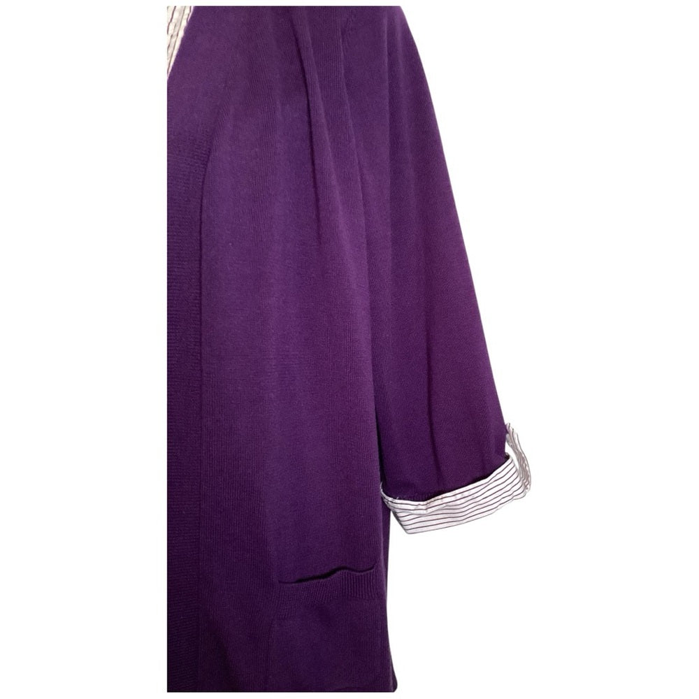 Elementz Purple and White Striped Ensemble, Plus Size 2X